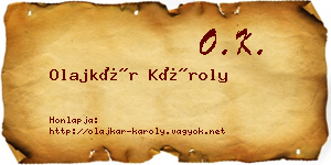 Olajkár Károly névjegykártya