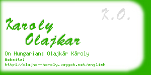 karoly olajkar business card