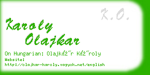 karoly olajkar business card